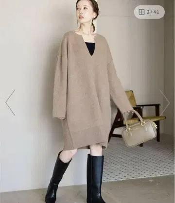 슬로브 이에나 워셔블 퍼 리 미니 원피스