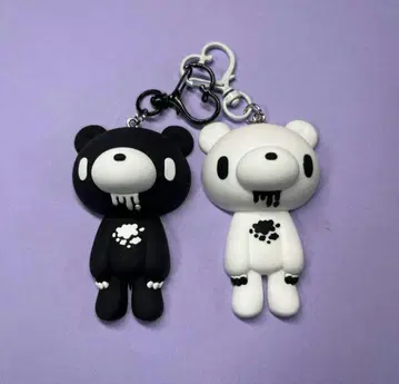 그루미 곰 GLOOMY 흑백 키링 세트