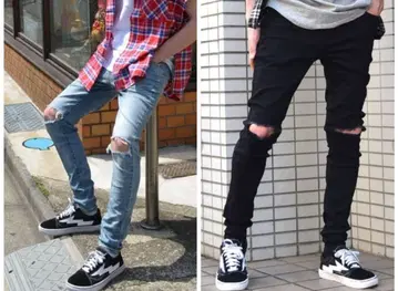 WESTBOY Crash Skinny Damage Denim