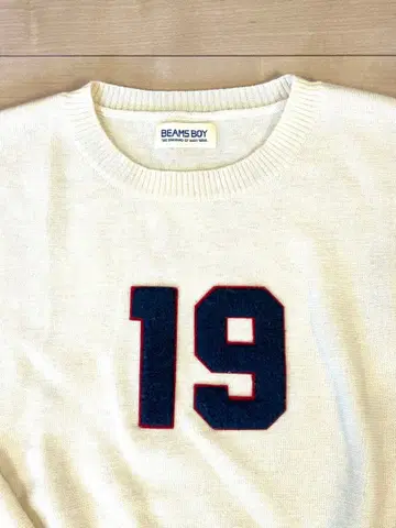 [컨디션 최상] BEAMS BOY 넘버 19 크루넥 니트 스웨터
