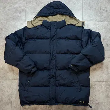 90s Tempco 다운 자켓 드로우 코드 후드 탈부착 가능 플리스