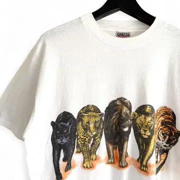 구제 의류 90s 아트 애니멀 USA T셔츠 VINTAGE A66