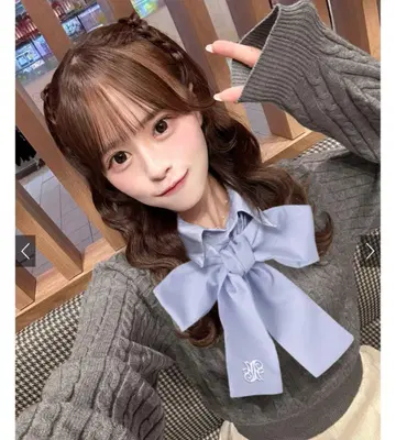 리본 포함 2Way 레이어드 스타일 케이블 니트탑[k9394i] GRL