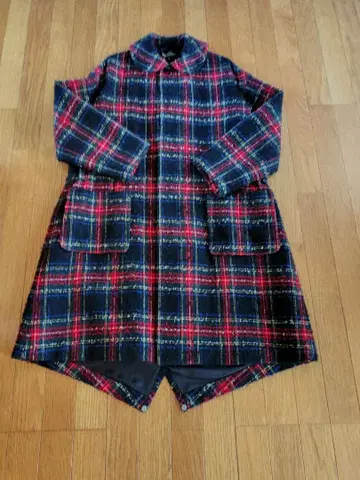 tricot de nuit 체크 무늬 롱 코트 사이즈 2