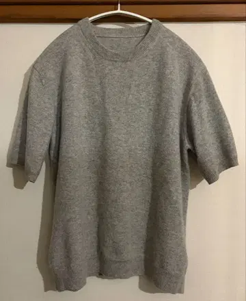 A&S 캐시미어 숏 슬리브 스웨터 라이트 그레이