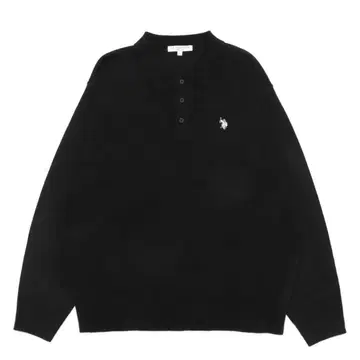 [ POLO ] 피케 셔츠 니트 상의 블랙 AW