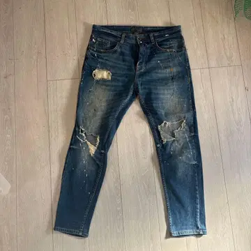 데미지 데님 팬츠 다크 블루 zara31