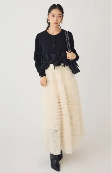 미사용 새상품*휘핑 튤 캉캉 스커트 플라네 Frene 아이보리