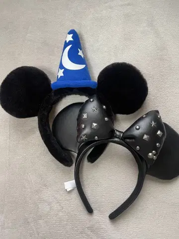 2개 세트 미키 귀 포함 머리띠 (마법사 모자 포함)