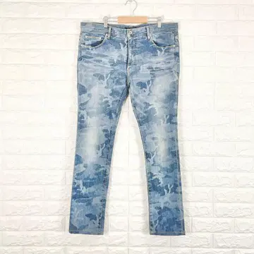 DEUCE 니이욘이치 카모플라쥬 패턴 스키니 데님 라이트 블루