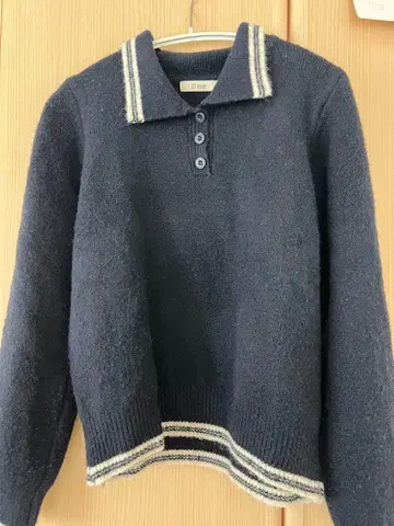 [ CANAL JEAN ] El mar 네이비 폴로 니트 스웨터 긴팔