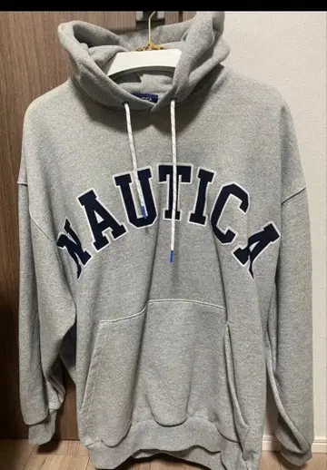 NAUTICA 그레이 후드 부착 후드티
