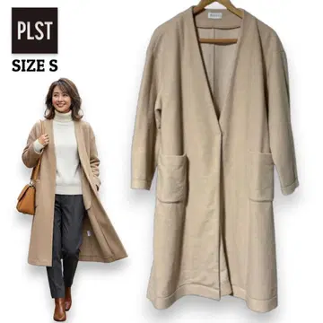 PLST 플라스테 울 블렌드 롱 가디건 베이지 S
