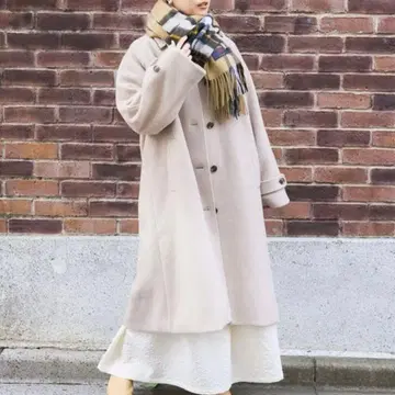 프릭스스토어 스텐카라 코트 비버 롱 코트 베이지