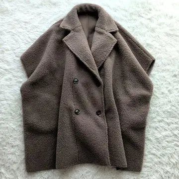 현행 Re:EDIT 리에디 페이크 무스탕 보아 판초 테디베어 브라운