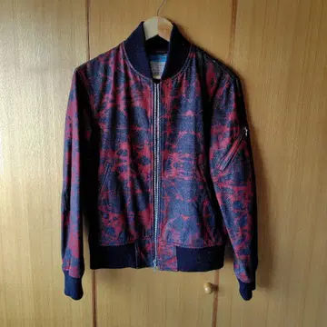 HAMNETT H80 블루종 M 사이즈 빨간색 블랙 패턴