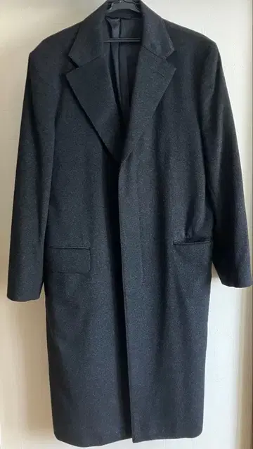 캐시미어 100% 롱 코트 체스터 코트 블랙 XL 일본제