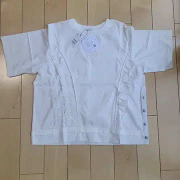 스콧 클럽 [ 63 ] LASUD 프릴 장식 화이트 반팔 티셔츠