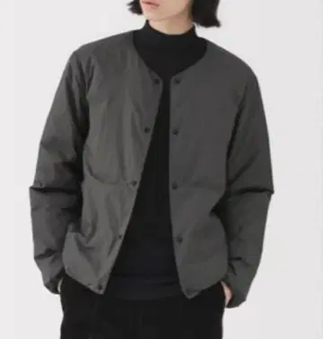 MUJI 신사 경량 다운 포켓 블루칼라 자켓 S 다크 그레이