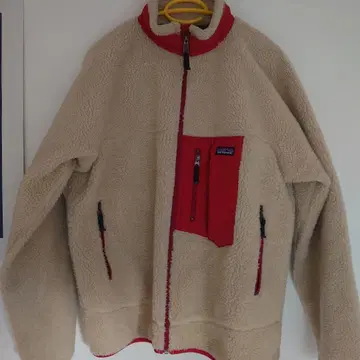 patagonia 플리스 자켓 L 베이지/레드