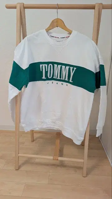 TOMMY JEANS 긴팔 셔츠 M 사이즈 화이트/그린