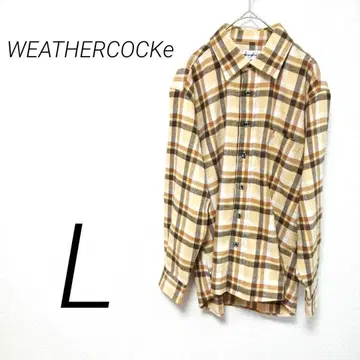 WEATHERCOCKe 체크 무늬 플란넬 긴팔 셔츠 L 왼쪽 가슴 포켓