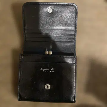 agnis b 블랙 이단 접이식 지갑