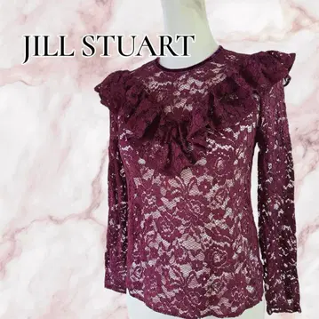 질스튜어트 리아나 시어 레이스 블라우스 스트레치 포함 보르도