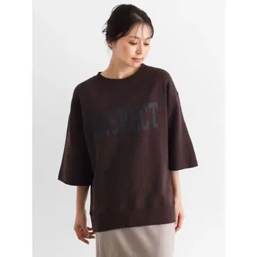 CLOVE (클로브) 로고 하프 슬리브 맨투맨 T (다크 브라운)