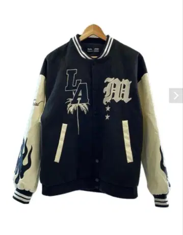 LA 로고 바시티 자켓 블랙