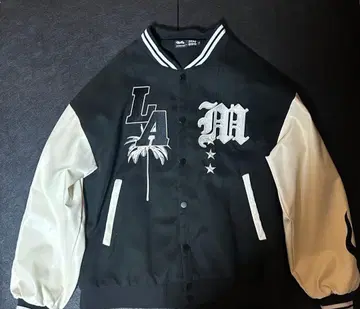 LA 로고 바시티 자켓 블랙