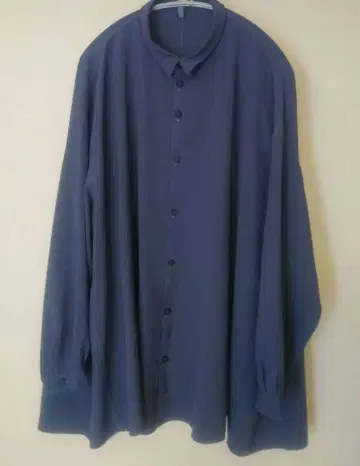 FIRMUM 백 플레어 셔츠 블루 그레이