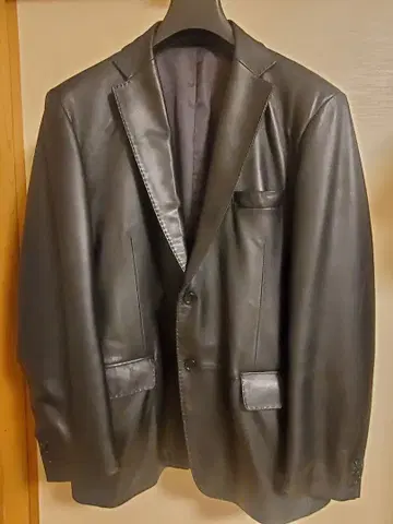 블랙 양가죽 레더 싱글 자켓