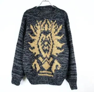 1980s 빈티지 디자인 니트 스웨터 아트 구제 의류 해외 구매