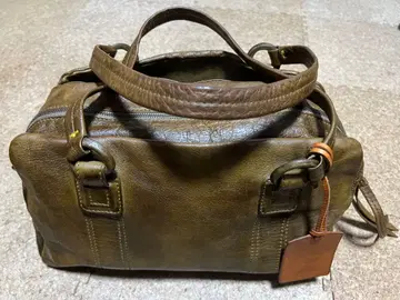 genten 올리브 그린 가죽 미니 보스턴 백