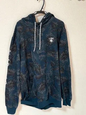 LRG 다크 블루 잎 패턴 후드티 L 사이즈 상하의 세트