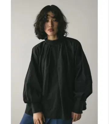 스타일 믹서기 2WAY 컬러 코쿤 블라우스 블랙 새상품급