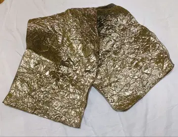 유행하는 브론즈 골드 라메 주름 가공 오비 장식 천