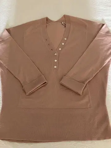 AGNONA 옅은 핑크 V넥 스웨터 M