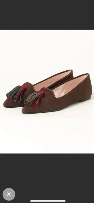 브라운 태슬 플랫슈즈