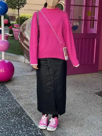 니코앤드*niko and*핑크*니트*L 사이즈*깔끔한 캐주얼*맘