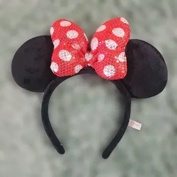 미니 마우스 머리띠 빨간색 도트