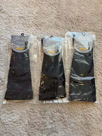 ja-vie 면 혼방 압박 삭스 3족 세트 블랙