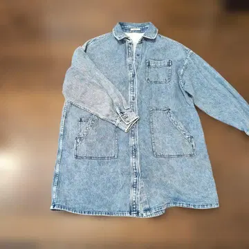 완판템 니코앤드 튜닉 기장 데님 셔츠 원피스