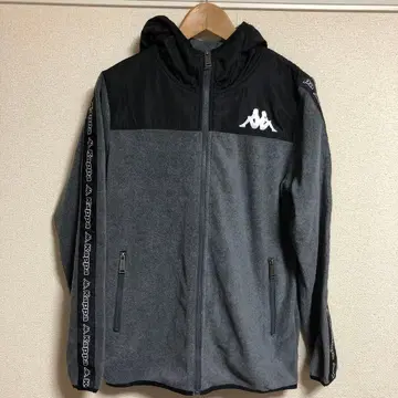 새상품급 Kappa 후드 부착 플리스 후드티 그레이/블랙 남성용 L