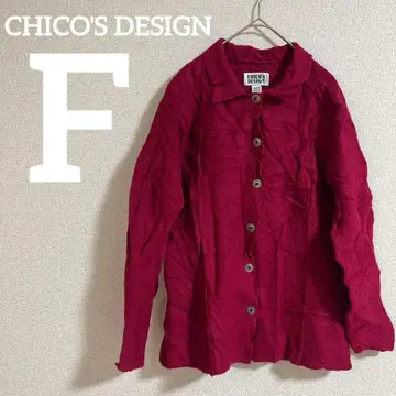 CHICO'S DESIGN [ F ] 빨간색 버튼 울 아우터 셔츠