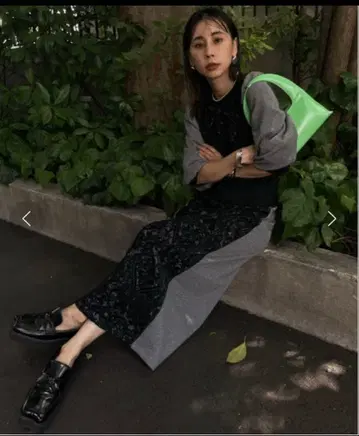 레이스 도킹 스웨트 스커트