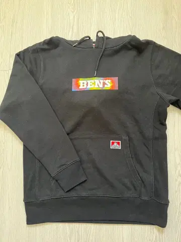 [ BEN DAVIS ] 컬러풀 로고 블랙 후드티