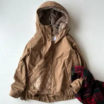 슬로브 이에나 따뜻한 에코 퍼 라이너 포함 백 턱 후드 밀리터리 블루종