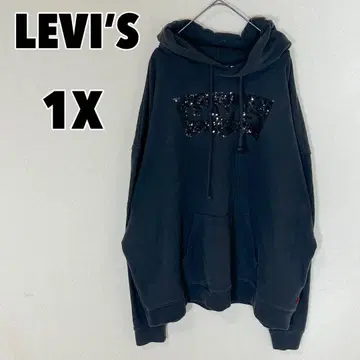 LEVI'S 리바이스 (1X) 스팽글 로고 후드티 맨투맨